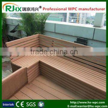 Green outdoor WPC decking floor/Garden public park decorative materil wood-plastic composite deck