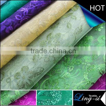 Polyester Organza Bronzing Fabric for Gift Packing and Decoration