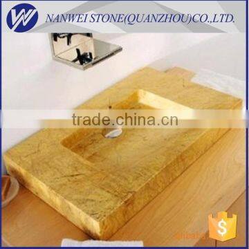 rectangular yellow hand wash basin stone table sink for kitchen