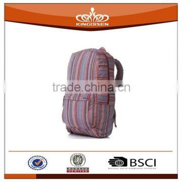 2015 Stripe Canvas School Bags School Backpack