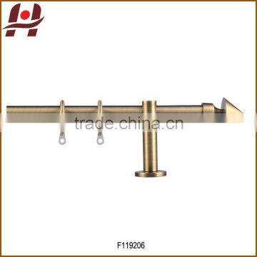 F119206-metal iron aluminium stainless steel brass plated plain twisted extensible telescopic window curtain poles rods pipes