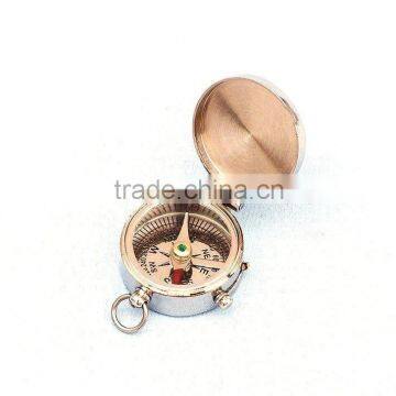 Chrome Magellan Compass -Brass Pendant Silver finishing Compass 13361