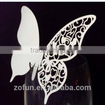 Laser cut Butterfly design on wine glass tag