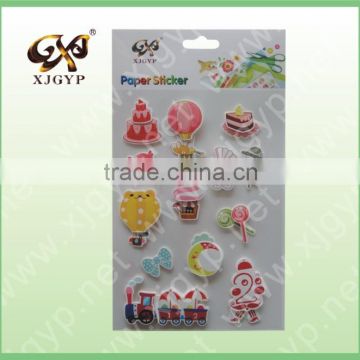 new design cute 3D paper sticker for kids