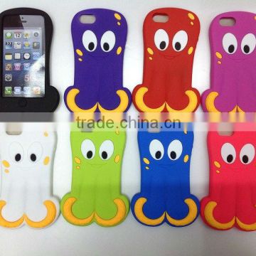 Cute 3D Octopus soft silicone cover case for iPhone 5