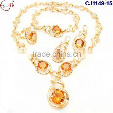 CJ1149 2016 hot selling Indian Bridal Jewelry Set Flower Necklace African Beads Jewelry Set crystal and stone jewelry