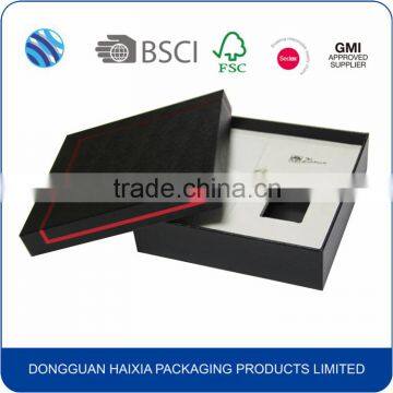 Customized paperboard pen packaging box with velvet insert