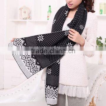 women's fashion snowflake knitted winter scarf16