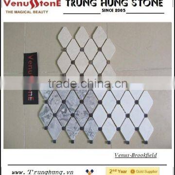 Grey Diamond Marble Mosaic Tile Polished With Black Dots photo-5