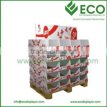 POS Cardboard Pallet Display For Supermarket, Corrugated Cardboard Display