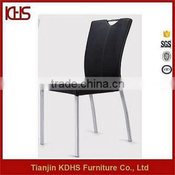 modern design hole in back pu leather metal chrome dining chair