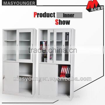 Affordable modern kitchen sliding glass door cabinets steel furniture for sale