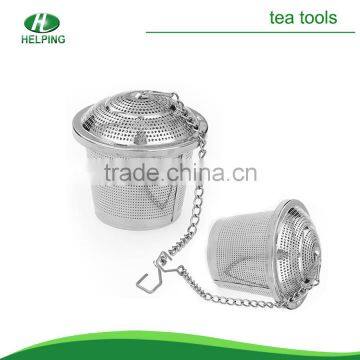 4.5cm/5.0cm/ 6.5cmStainless steel mesh tea strainer with chain hook