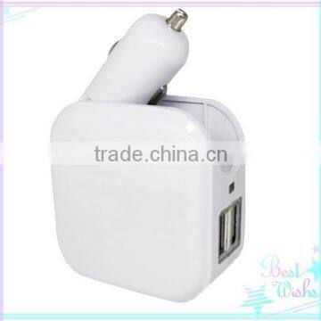 Dual usb wall charger with dual usb car charger