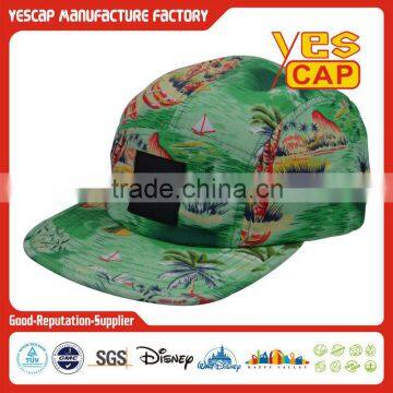 Custom Flat Brim 5 Panel Cap Print Cotton Cap photo-5