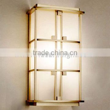 UL CUL Listed Hotel Room Antique Brass Box Shaped Glass Shade European Style Wall Sconce W80736