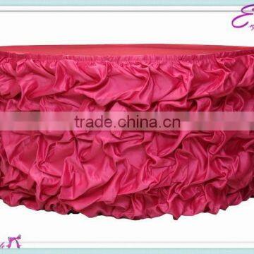 YHK#62 ruffled table skirt - polyester banquet wedding wholesale chair cover sash table cloth skirt linen