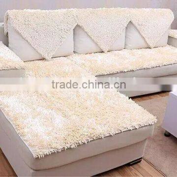 Chenille Material Chair Cover , Sofa Cover- Wine Red Color photo-4