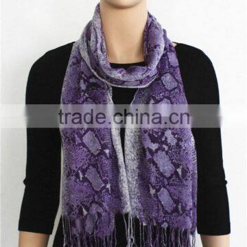 Snake Pattern Print Rayon Scarf