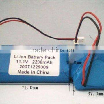 11.1v battery pack rechargeable lithium battery 18650 li-ion battery