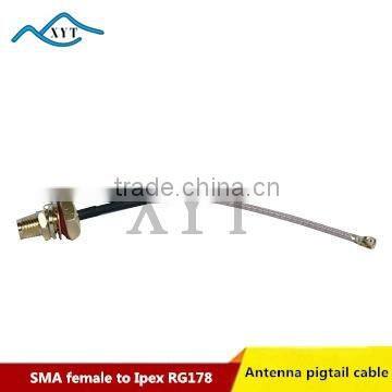 Factory Price SMA female to Ipex/UFL RG178 pigtail extensions RF coax cable