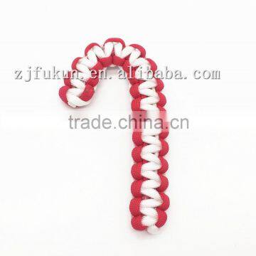 Custom DIY Christmas Decorating Handmade Paracord Christmas Tree Decoration Candy Cane Shape Paracord Christmas Decoratio