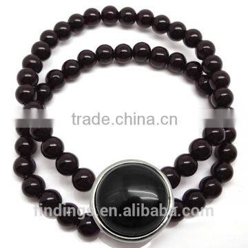 CJ2566 gemstone stretch bracelet,black agate beads jewelry bracelet