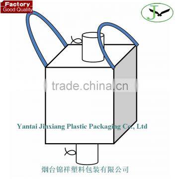 100% popypropylene PP woven bulk bag jumbo bag 1000kg big bag ton bag for cement bulk bag with top and bottom spout in shandong