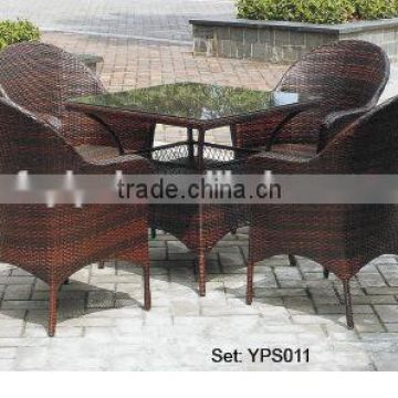 outdoor furniture for garfen coffee shop stackable leisure rattan wicker table chairs YPS011