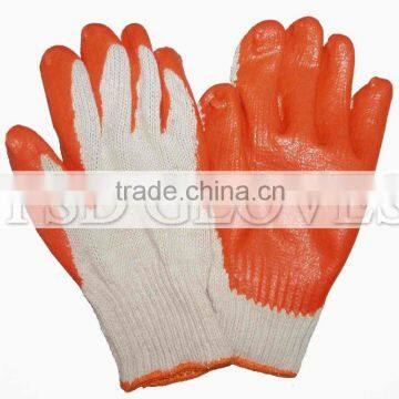 Rubber coated gloves with cotton seamless knitting