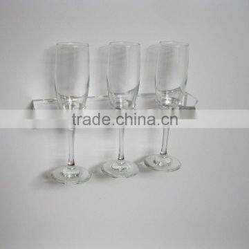 Clear acrylic champagne wine glass holder tray