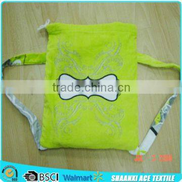 Good quality Customized cotton towel fabric folding beach towel bag manufacturer