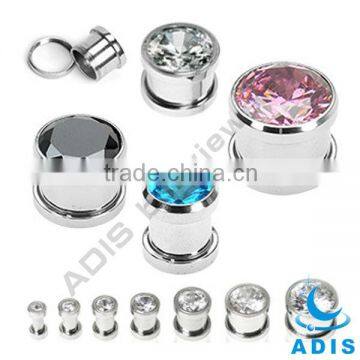 New Designed Surgical Steel Wholesale Custom Large Diamond Ear Gauges