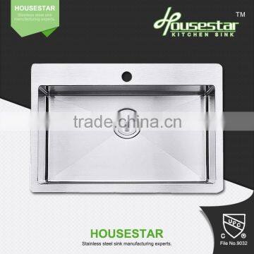 Top Enterprise CUPC certificate Handmade Topmount Stainless Steel Wall Mount Kitchen Sink - TR3220