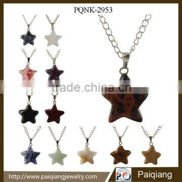 Latest design fashion hot selling elegant resin star pendant necklace