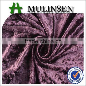 Mulinsen embossed soft stretch 100% polyester shiny korea velvet fabric