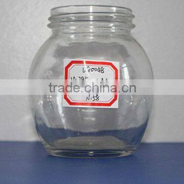 395ml round clear glass jar