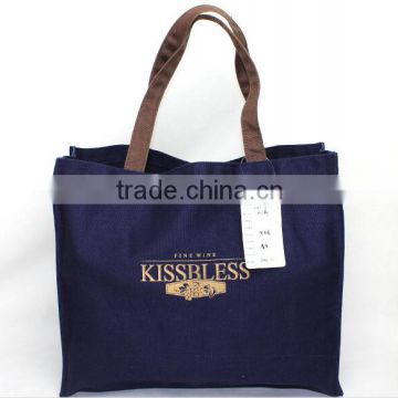 Custom Cotton Canvas Shoulder Gift Bag Open Cheap Printed Shopping Bags