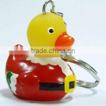 Santa christmas duck keychain