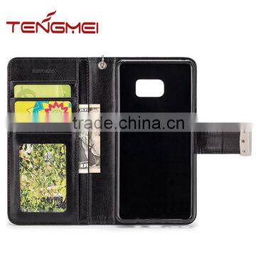 Large Capacity Wallet Case for Note 7, Four Card Slots Two Money Pocket Case for Galaxy Note 7 photo-3