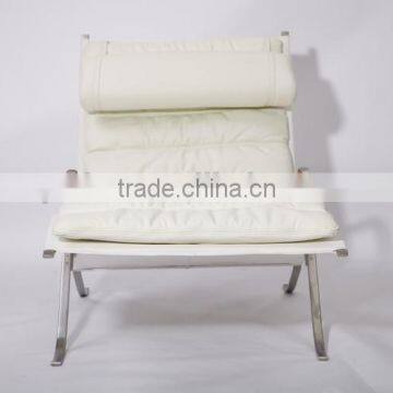 Modern genuine leather white grasshopper lounge chair FK87 lounge chair