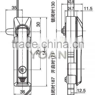Push Buttton Rod Control Lock for Metal Cabinet