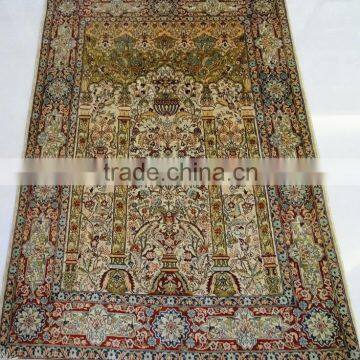 guangzhou whosale handmade silk persian prayer carpet/rug handmade silk tapestry/home decoration rug