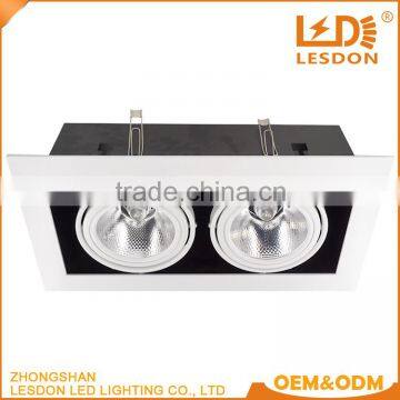 cheap wholesale aluminum recessed double heads 20w 30w cob led grille light                        
                                                Quality Choice