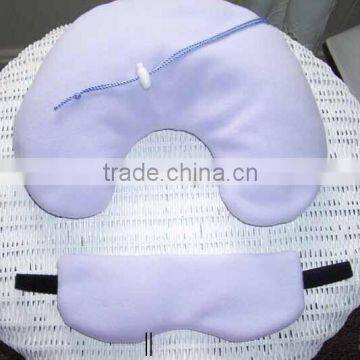 Luxury and confortable airline travel pillow and sleep mask kit