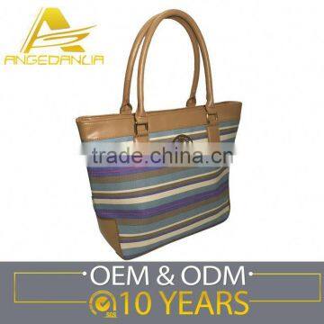 2016 New Design Strong Canvas Indian Tote Bag With Leather Fashion Women Bags Handbag Wholesale photo-3