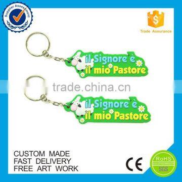 Customized promotion 3d embossed pvc keychain