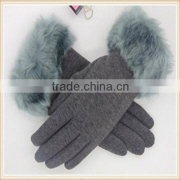 Five Fingers Separated With Low Price Smort Touchscreen Micro-velvet Fur Lined Hand Gloves whlesale