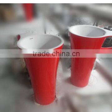 Solid Surface Table Top Man-made Stone Pedestal Basin, Artificial Stone Freestanding Wash Basin photo-2