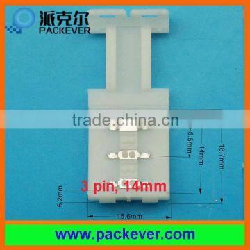 14mm 3 pins LED strip connector, used for two color LED strip connector; CCT LED strip connector